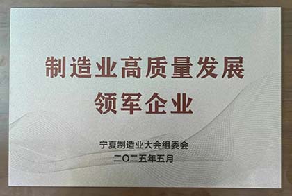 和寧公司榮獲“制造業(yè)高質(zhì)量發(fā)展領(lǐng)軍企業(yè)”榮譽(yù)